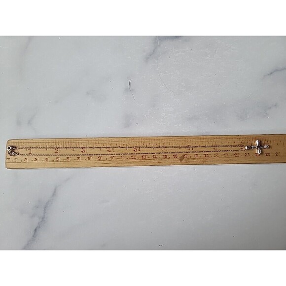 925 CZ Cross Pendant Necklace Vintage - Picture 6 of 10